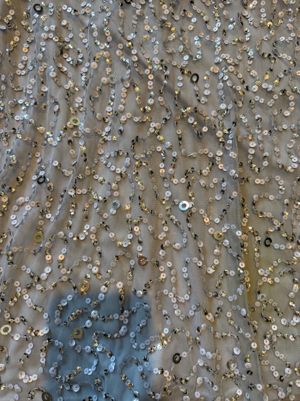 Adrianna Papell Silver Sequin Long-Sleeve Beaded A-Line Cocktail Dress - Size 6 - Picture 2 of 13